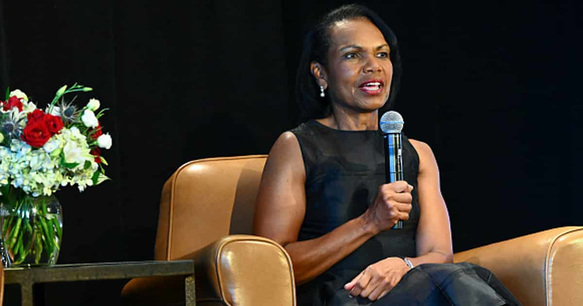 Condoleezza Rice habla después de haber sido nombrada Embajadora de Golf, luego de la primera ronda del Bridgestone PGA Tour Champions JUGADORES SENIOR