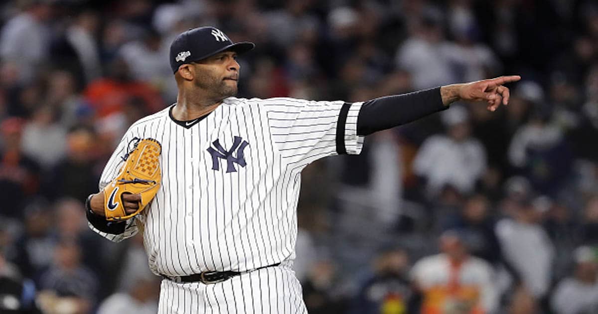 Los jugadores de béisbol más ricos CC Sabathia #52 de los Yankees de Nueva York reacciona contra los Astros de Houston 