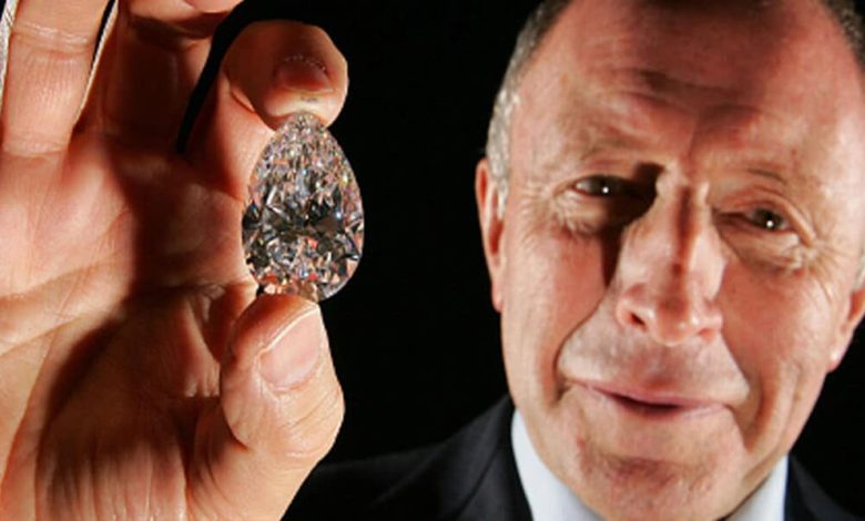 Laurence Graff, Chairman of Graff Diamonds holds `Lesotho Promise Number One`, the largest of 26 flawless diamonds cut